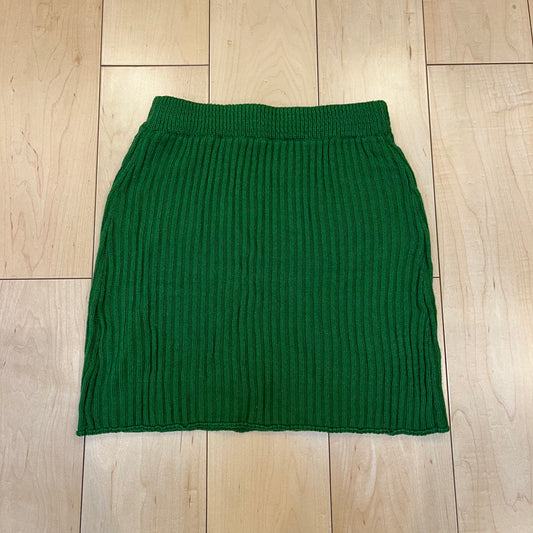 vintage green rib knit skirt